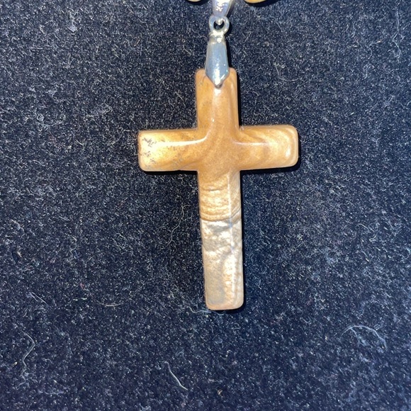 New Winnity Genuine Stone, Bead Cross 18” Neclace, Earring Set southwest Design - Picture 2 of 6